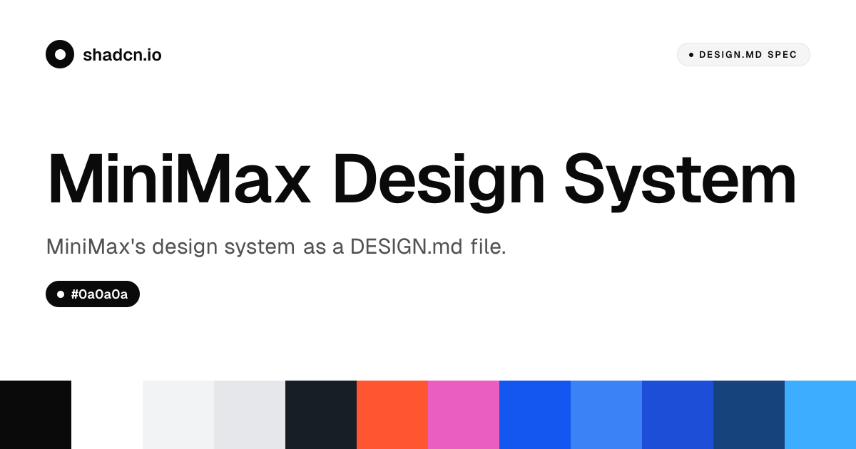 MiniMax Design System for React — DM Sans, black pills, 50 components