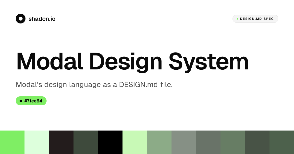 Modal Design System for React — Goga display, lime pill CTA, 17 components