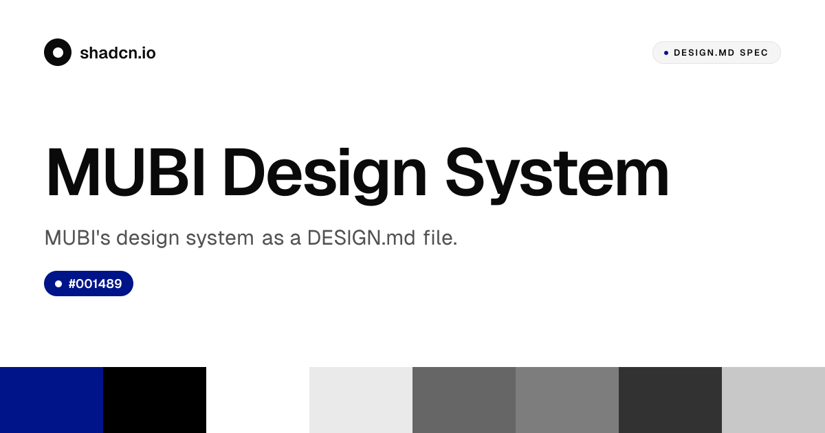 MUBI Design System for React — #001489, Riforma, 19 components