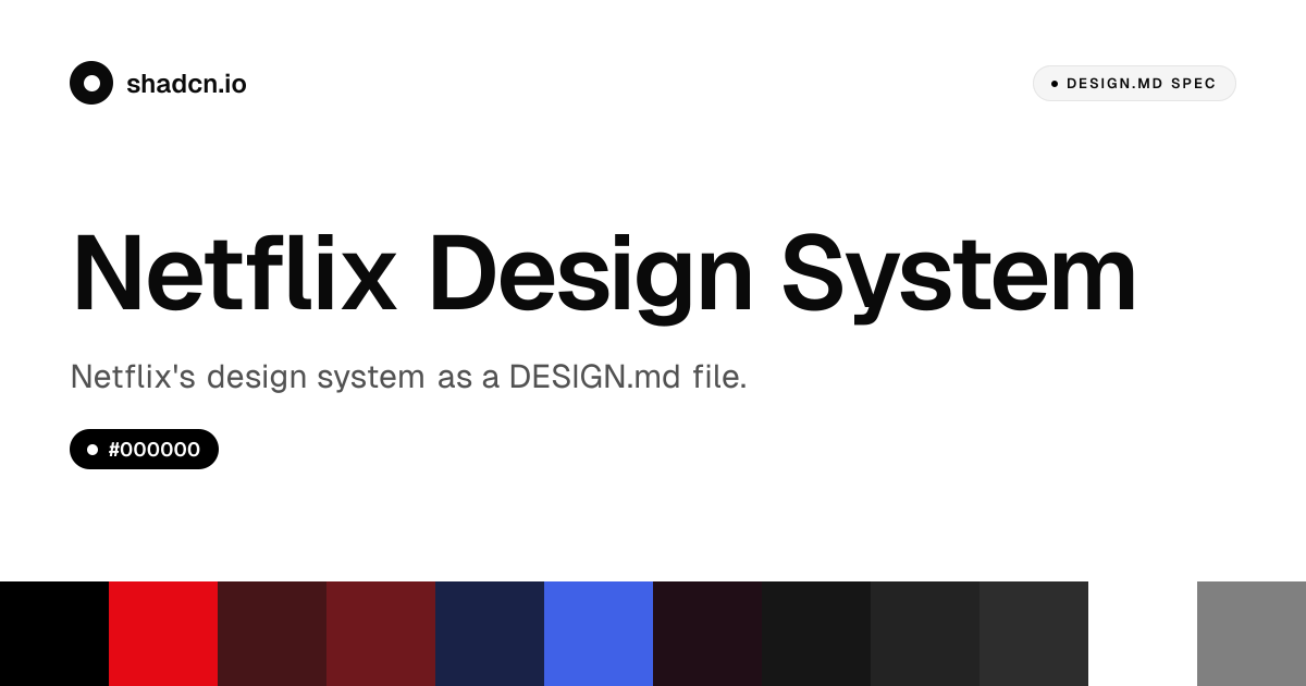 Netflix Design System for React — #e50914, Netflix Sans, 18 components