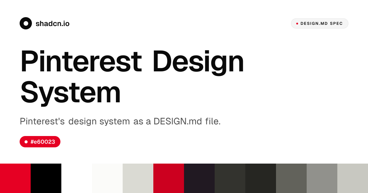 Pinterest Design System for React — Pinterest Red #e60023, Pin Sans, 25 ...