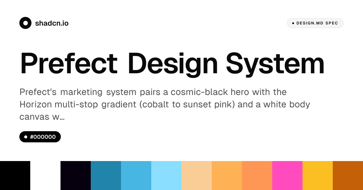 Prefect Design System for React — Horizon gradient hero, Articulat CF ...