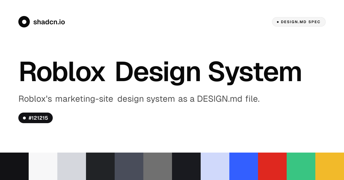 Roblox Design System for React — Builder Sans, black game-mosaic canvas ...