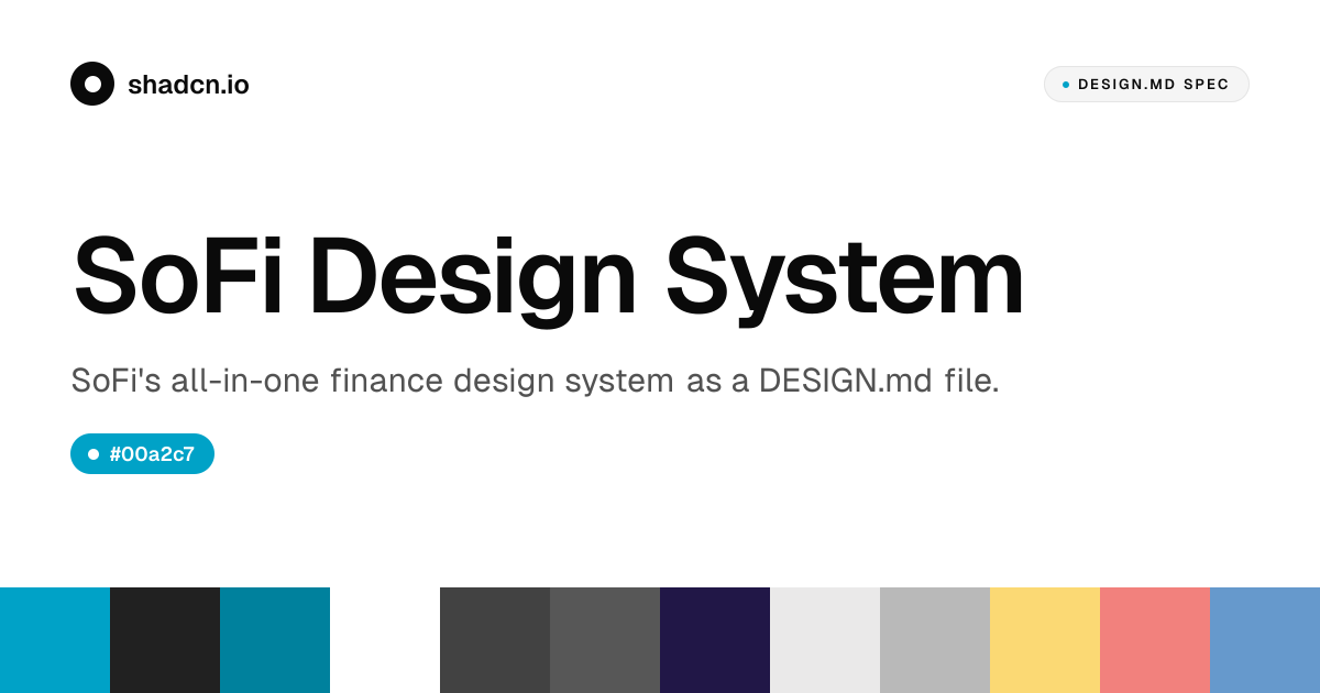 SoFi Design System for React — Teal #00a2c7, Larsseit 800, 19 components