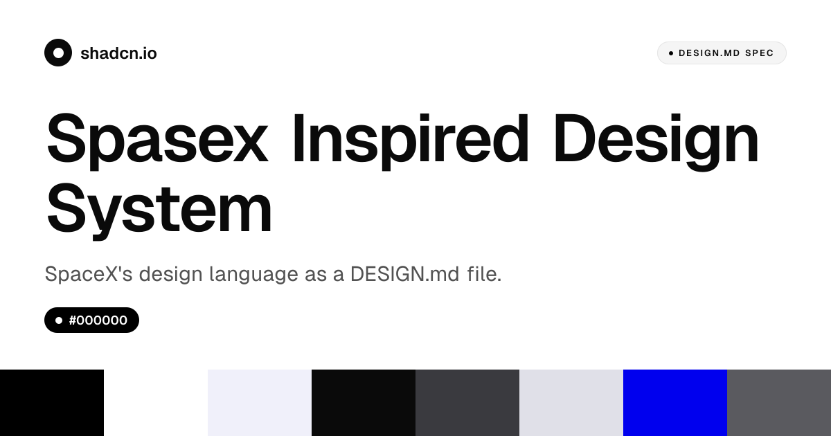 SpaceX Design System for React — Pure Black (#000000), D-DIN, and 11 ...