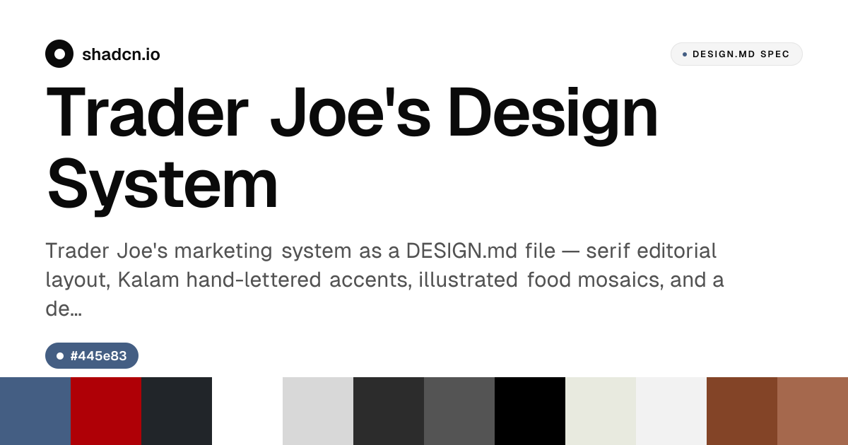 Trader Joe's Design System for React — nautical blue, freight-text-pro ...
