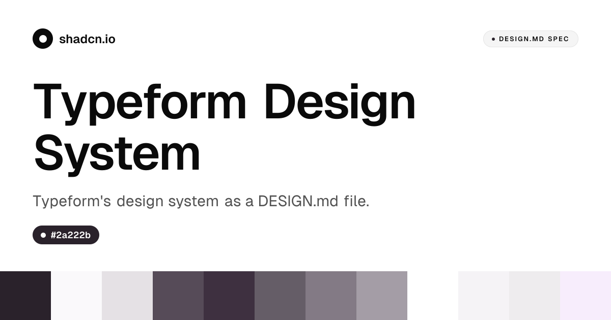 Typeform Design System for React — Eggplant #2a222b, Tobias, 17 components