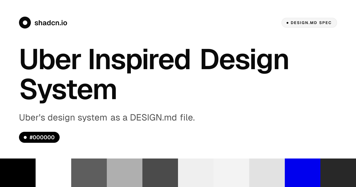 Uber Design System for React — Ink Black (#000000), UberMove, and 40 ...