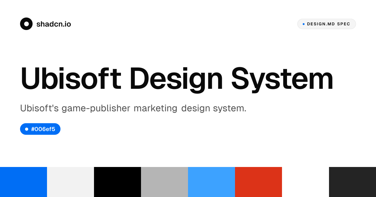 Ubisoft Design System for React — cobalt blue on near-black, Ubisoft ...