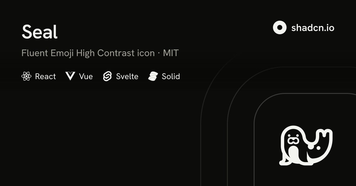 Seal React Icon SVG · Fluent Emoji High Contrast