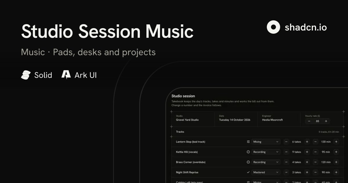 Studio Session Music Block for Solid