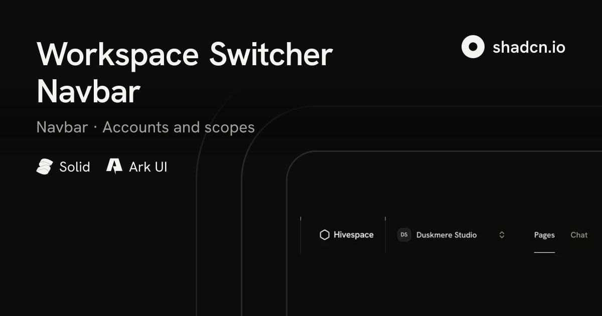 Workspace Switcher Navbar Block for Solid