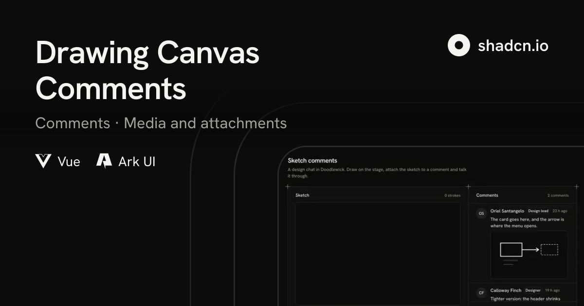 Drawing Canvas Comments Block for Vue