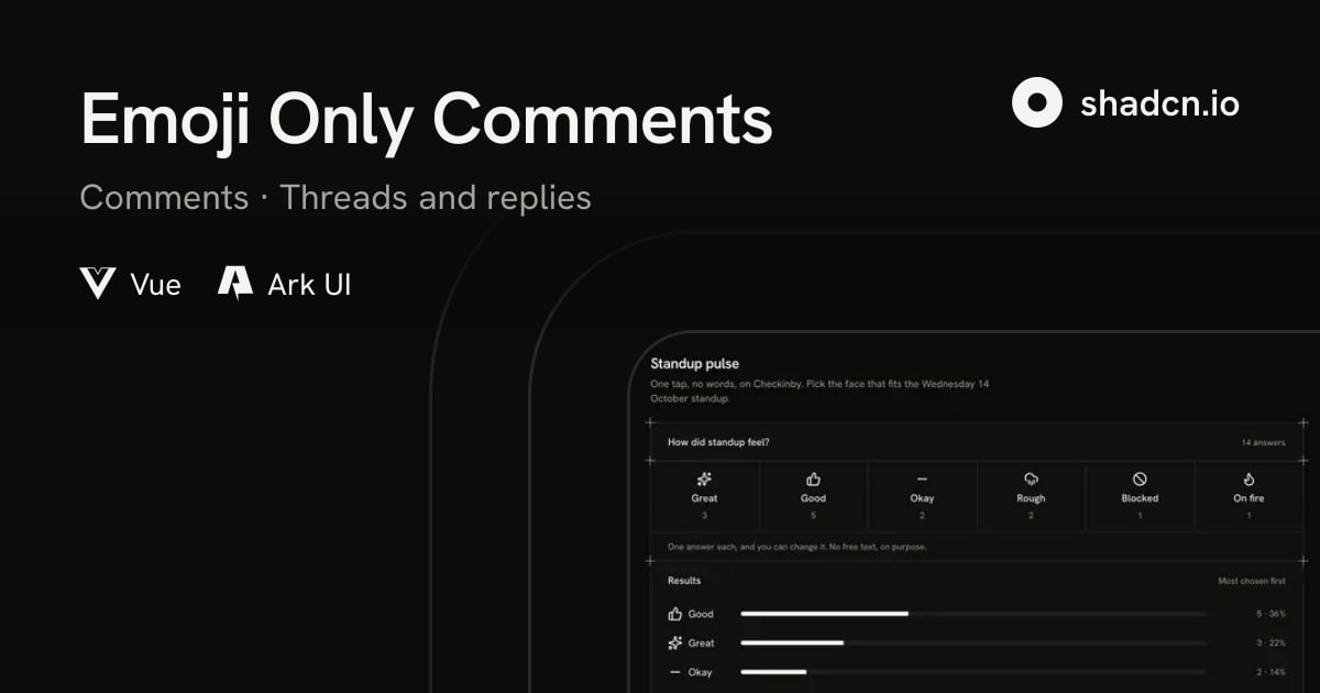 Emoji Only Comments Block for Vue
