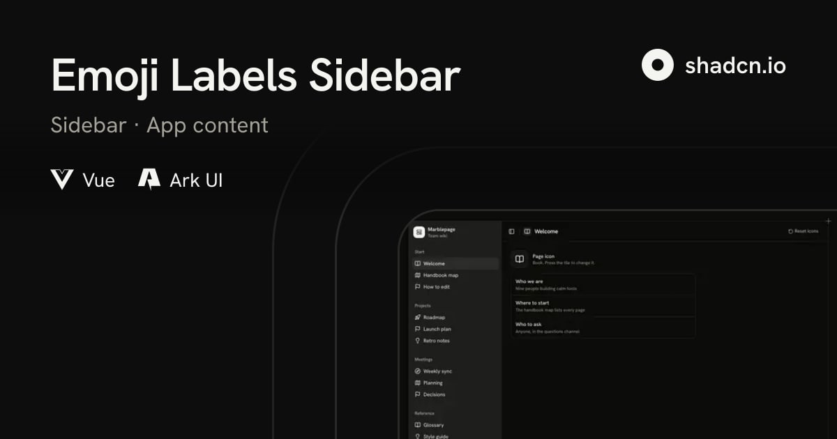 Emoji Labels Sidebar Block for Vue
