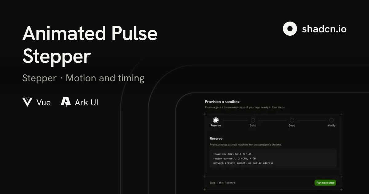 Animated Pulse Stepper Block for Vue