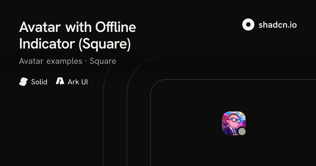 Avatar with Offline Indicator (Square) for Solid