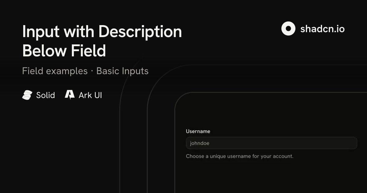 Request For Input Input with Description Below: Live Preview