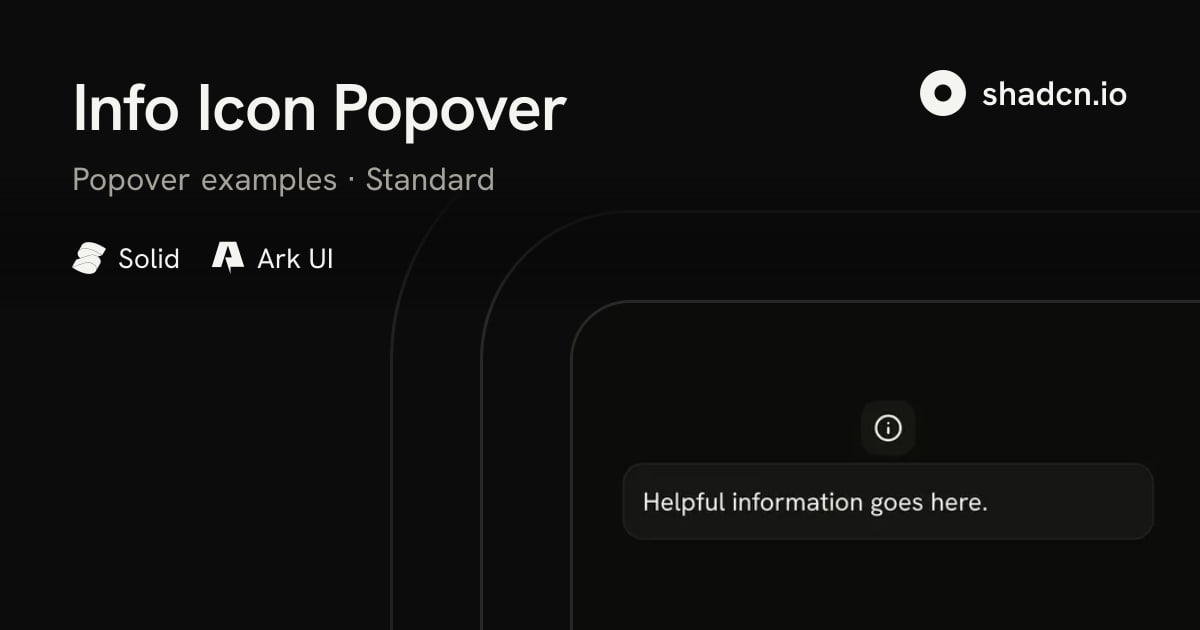 Info Icon Popover for Solid
