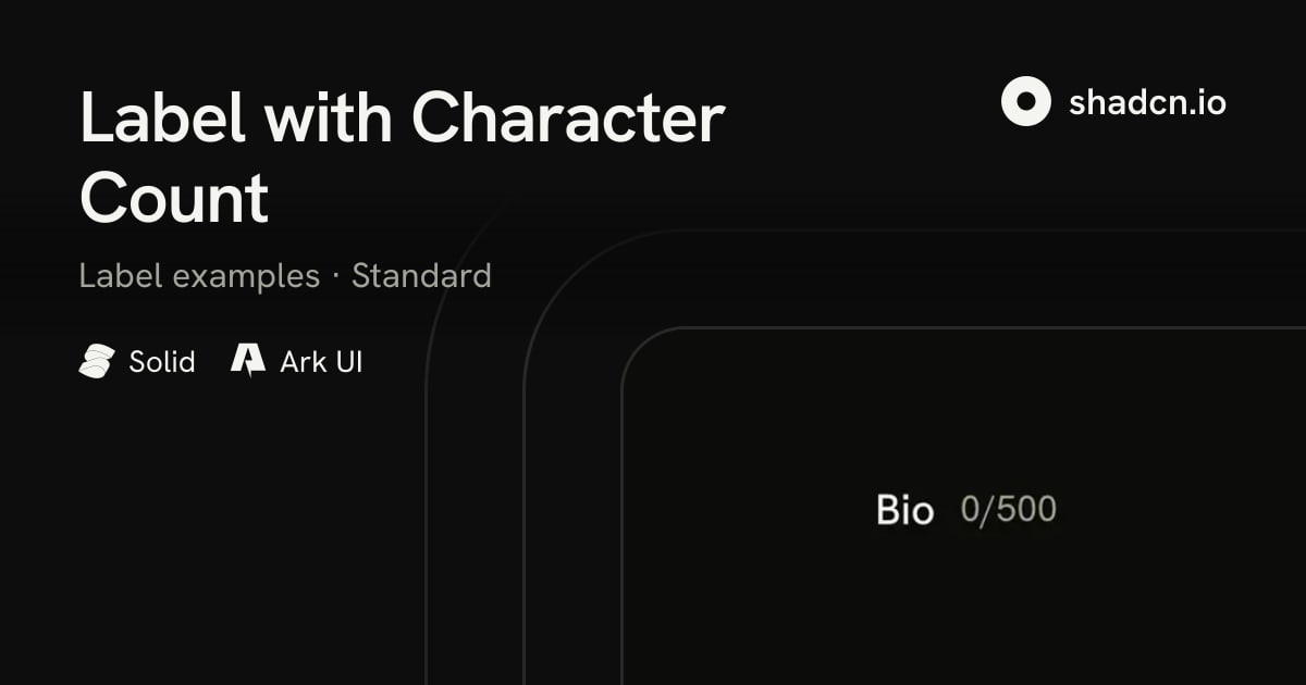 Label with Character Count for Solid