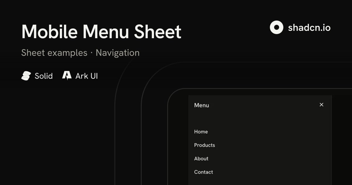 Dashboard Design Examples Menu Simple Mobile Menu Sheet for Solid