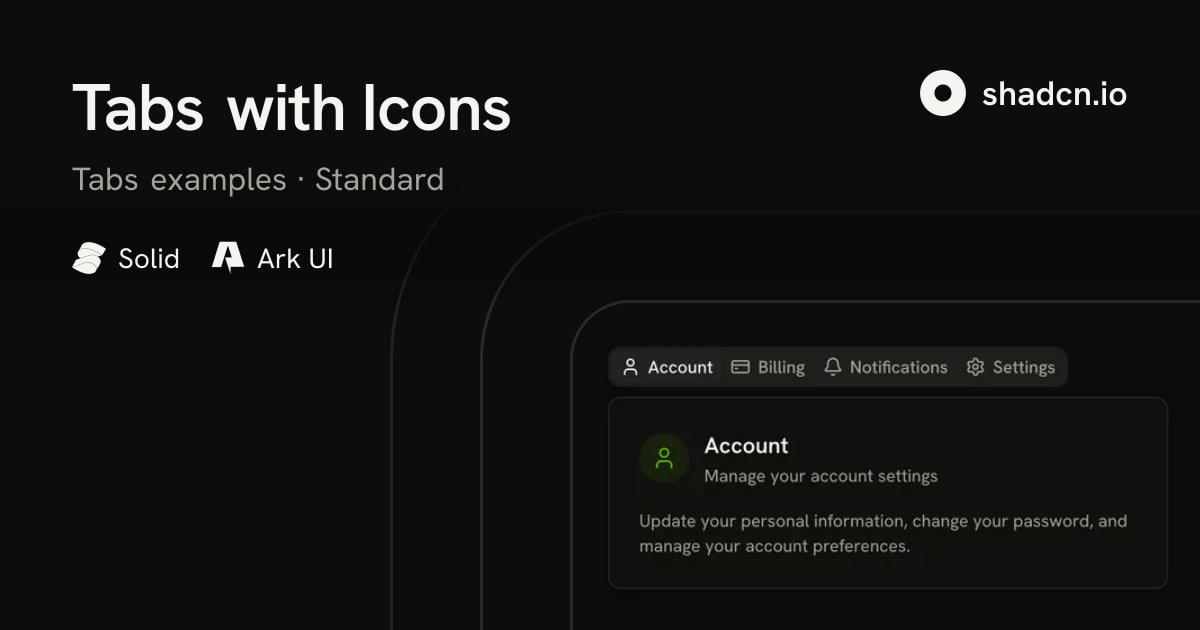 Tabs with Icons for Solid
