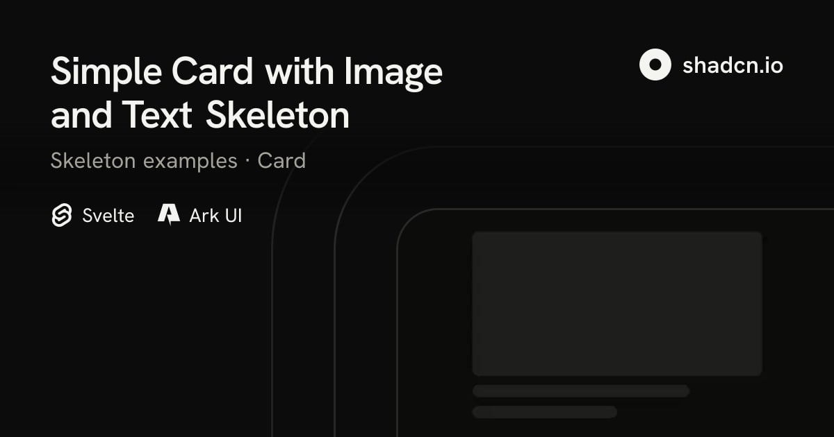 Simple Card with Image and Text Skeleton for Svelte