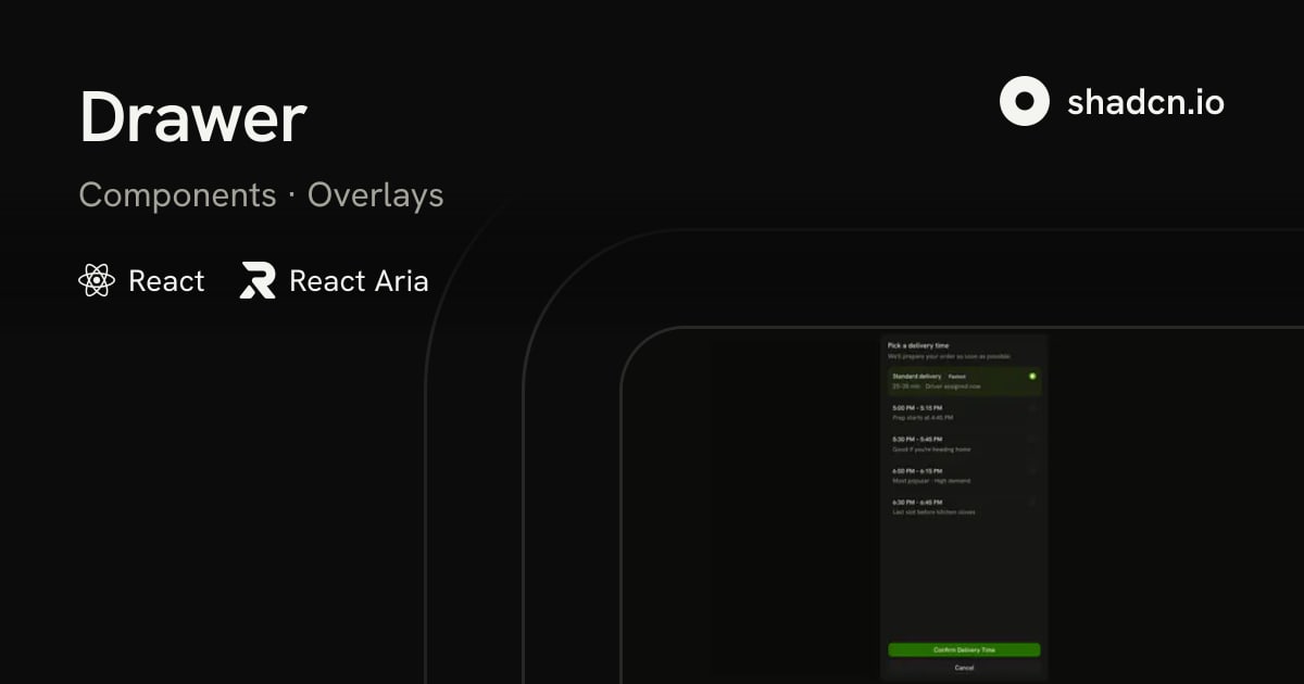 Drawer in React Aria — A Panel You Swipe Away
