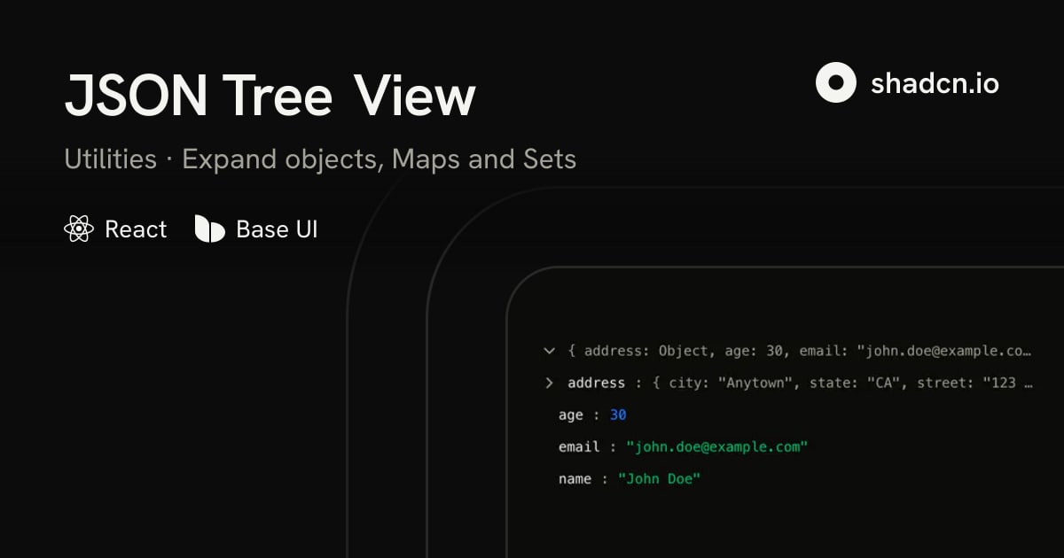 React JSON Tree View: Expand Objects, Maps and Sets