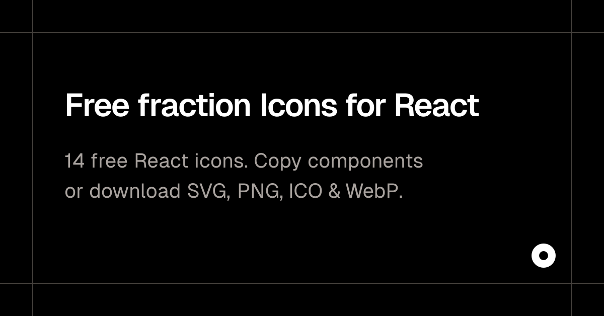 Free fraction Icons for React