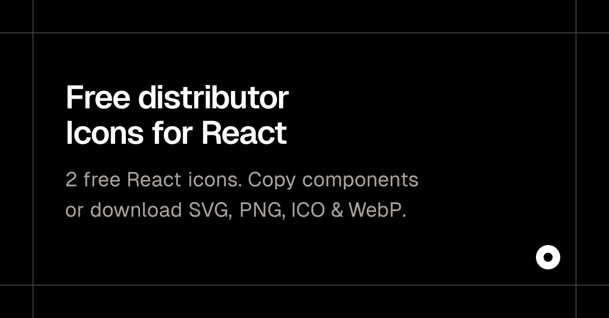 Free distributor Icons for React