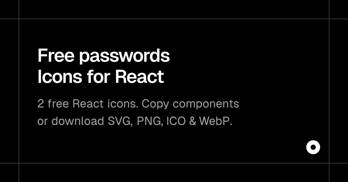 Free passwords Icons for React