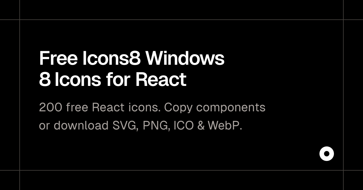Free Icons8 Windows 8 Icons for React