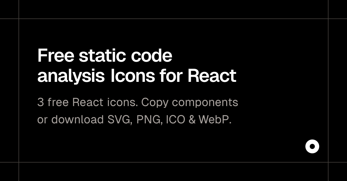 Free static code analysis Icons for React