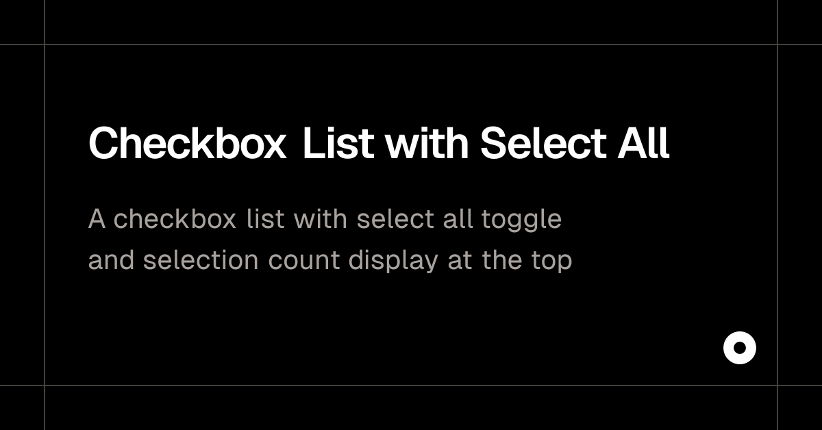 Checkbox List with Select All