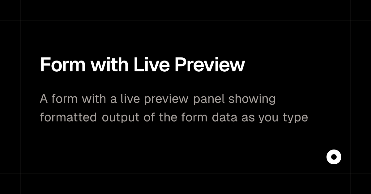 Form with Live Preview
