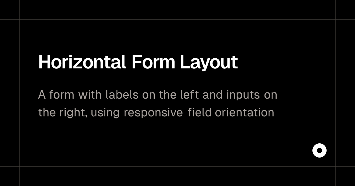 Horizontal Form Layout