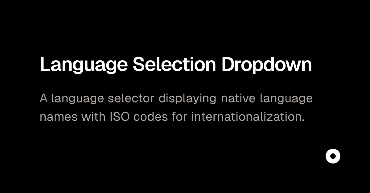 Language Selection Dropdown
