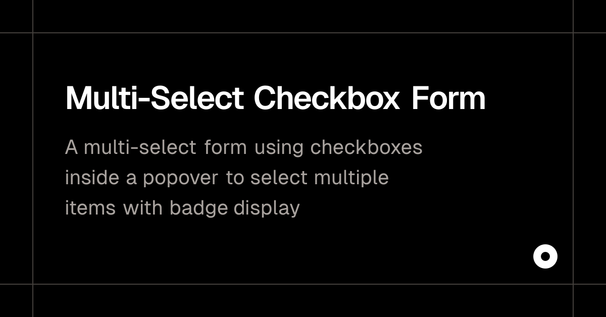 Multi-Select Checkbox Form