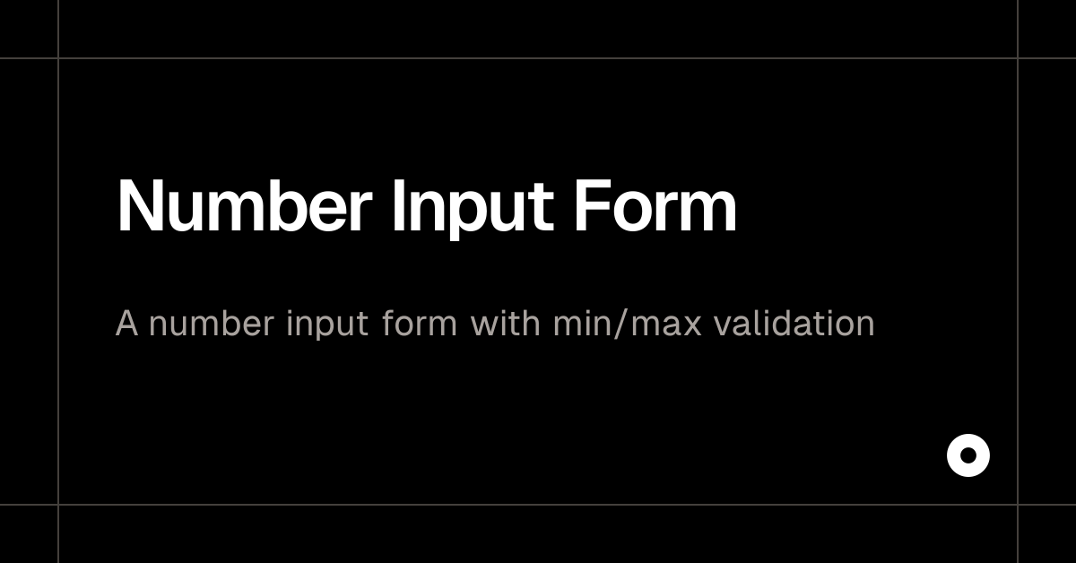 Number Input Form