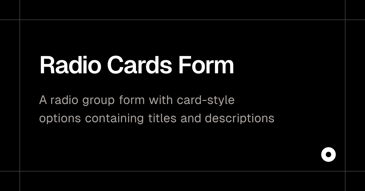 Radio Cards Form