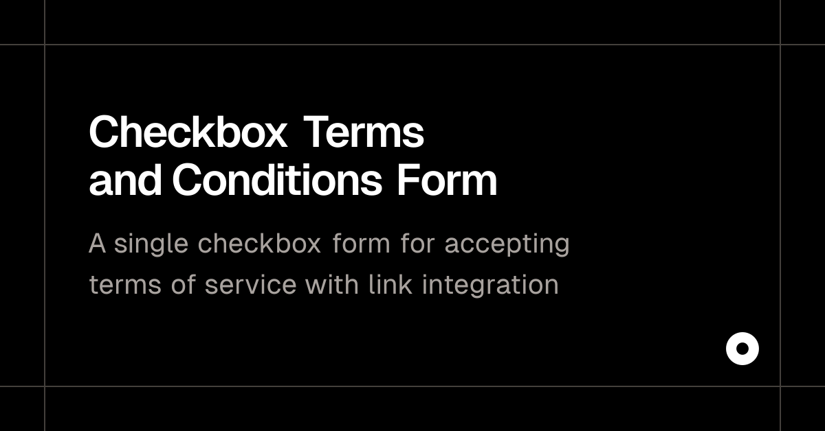 Checkbox Terms and Conditions Form