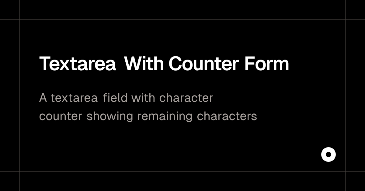 Textarea With Counter Form