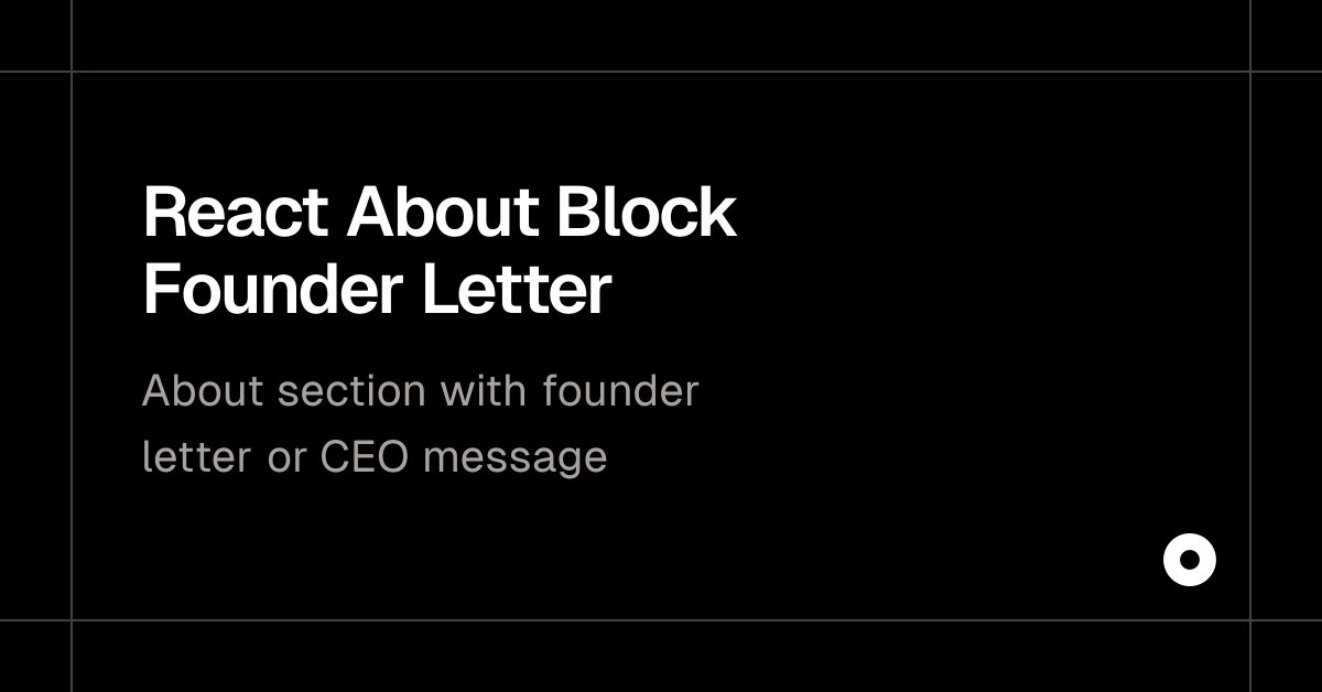 React About Block Founder Letter