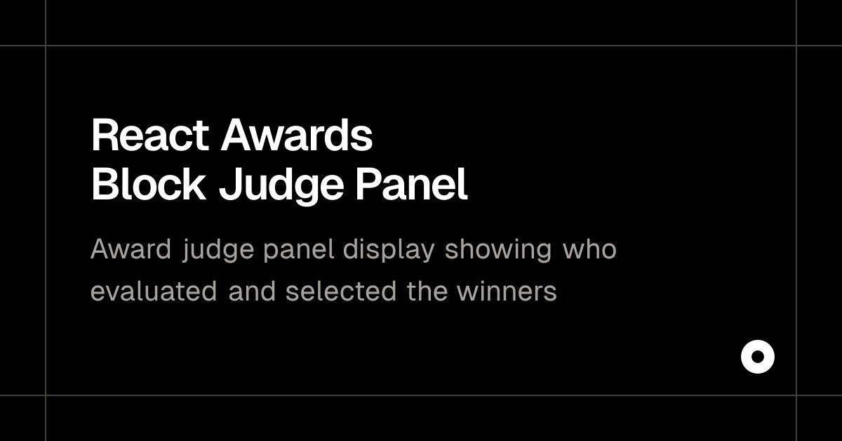 React Awards Block Judge Panel