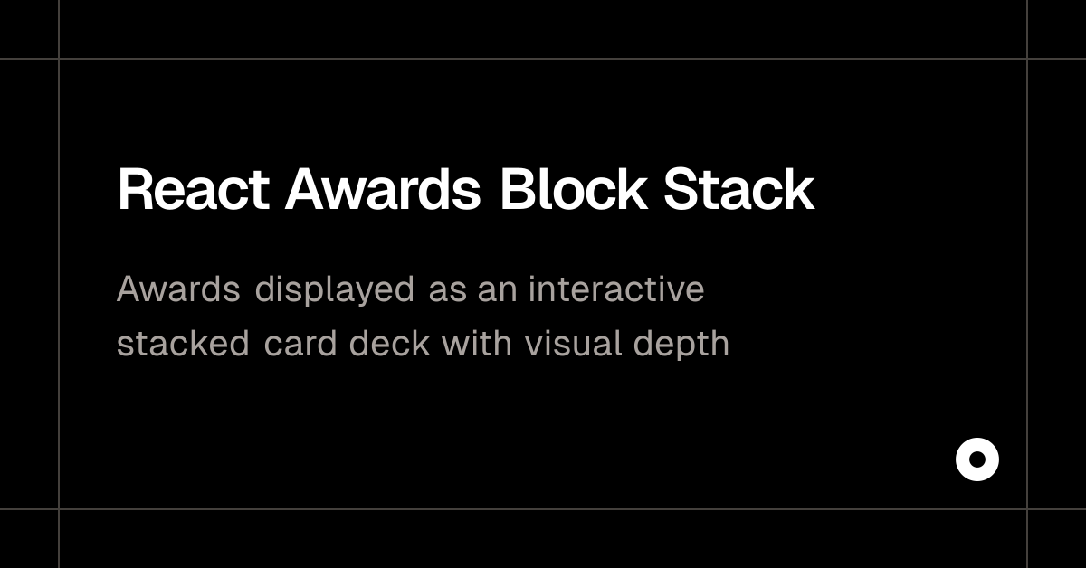 React Awards Block Stack