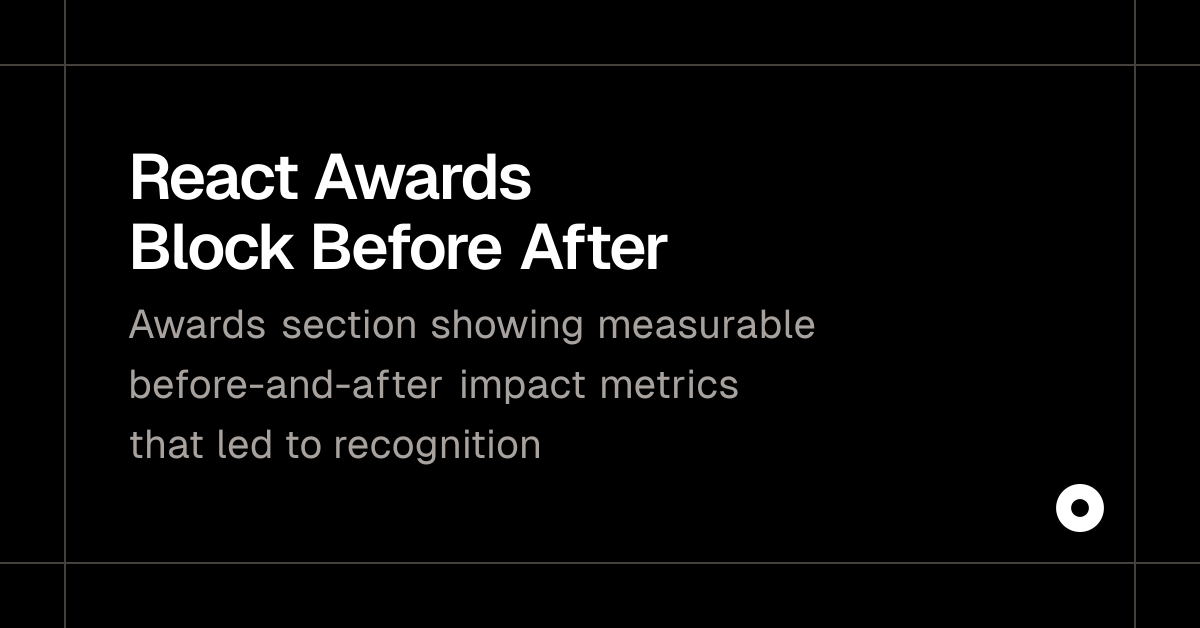React Awards Block Before After