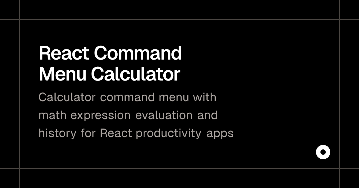 React Command Menu Calculator