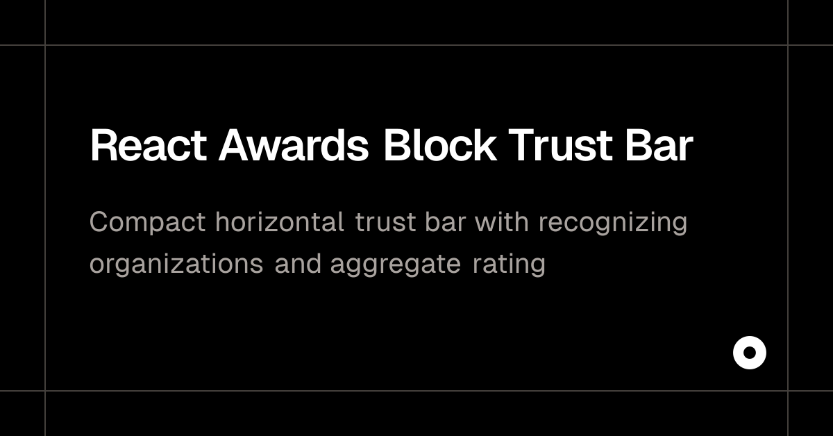 React Awards Block Trust Bar