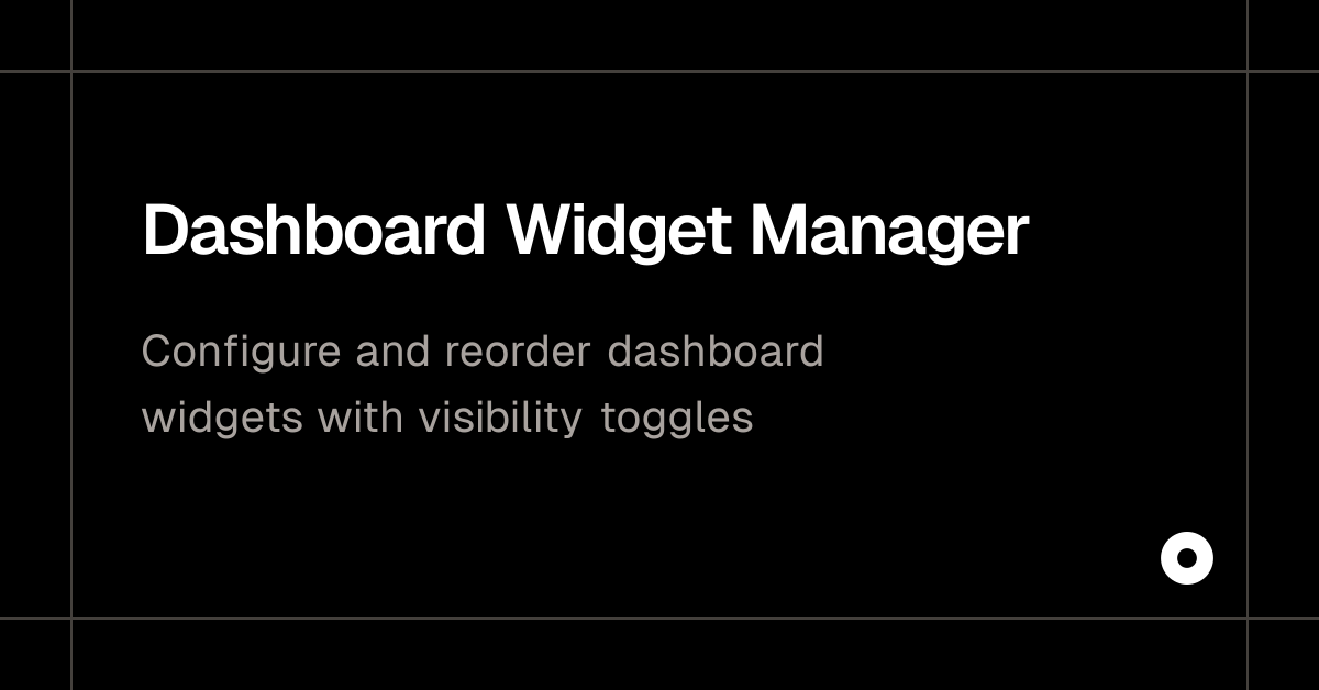 Dashboard Widget Manager